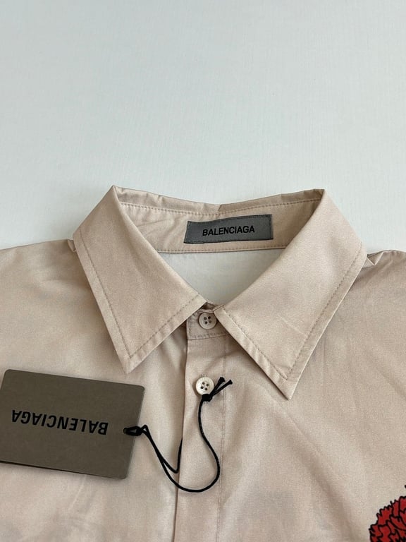 Balenciaga 1917 Graphic Short Sleeve Shirt Beige - 8