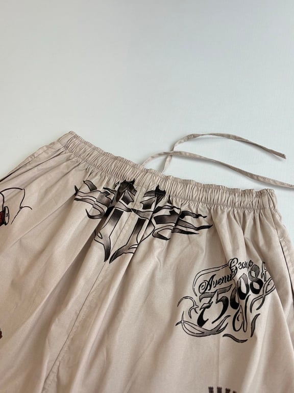 Balenciaga Tattoo Graphic Shorts Beige - 11