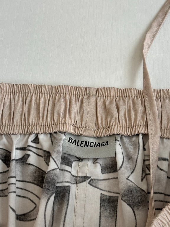 Balenciaga Tattoo Graphic Shorts Beige - 13