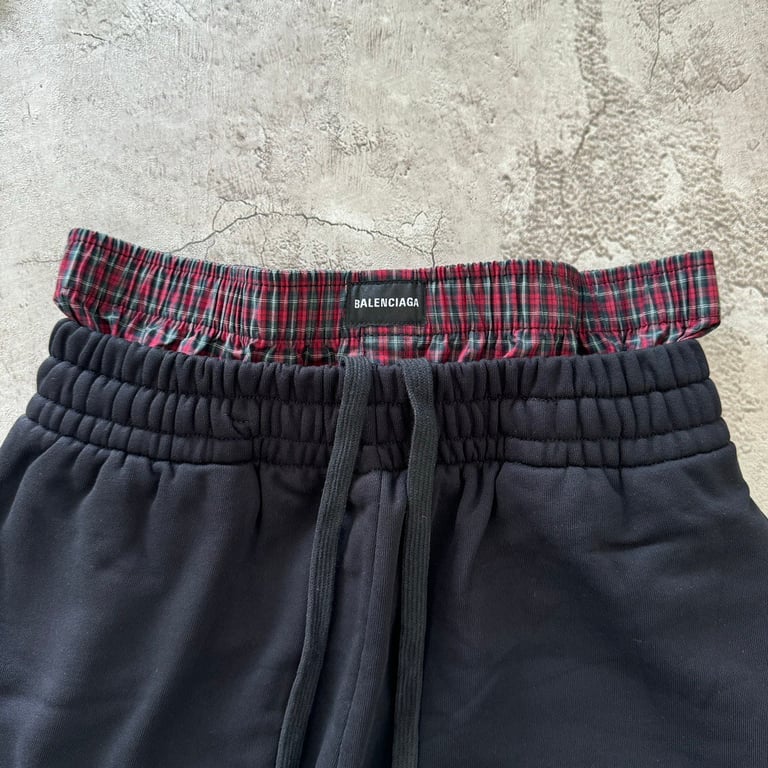 Balenciaga Double Waistband Shorts Black - 16