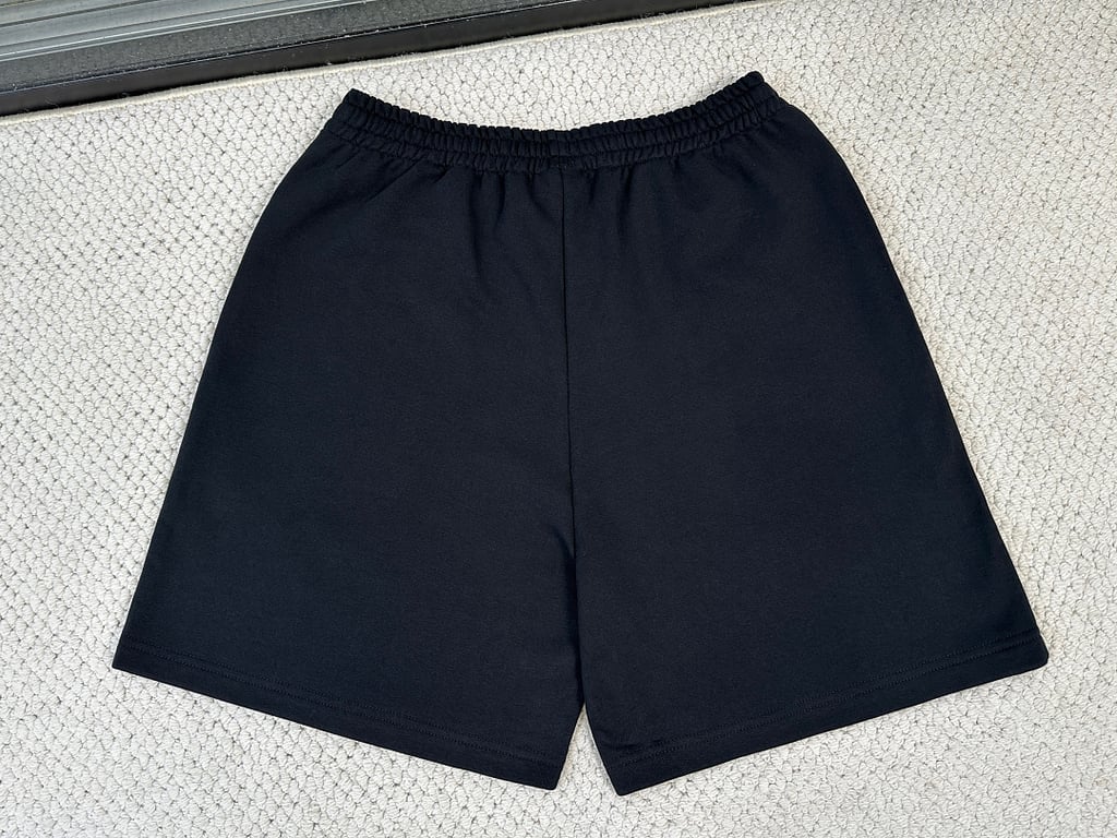 Balenciaga Logo Sweat Shorts Black - 4