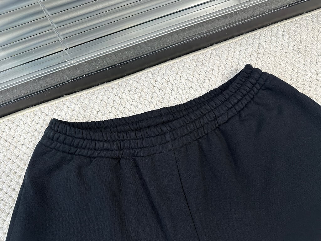 Balenciaga Logo Sweat Shorts Black - 5