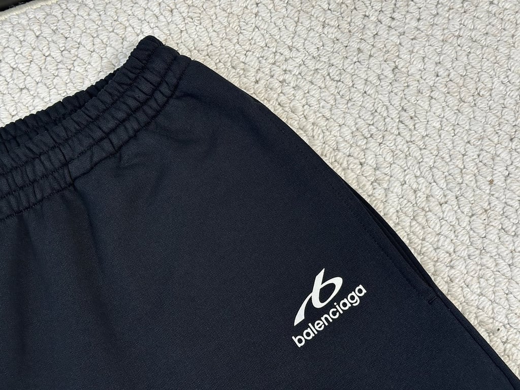Balenciaga Logo Sweat Shorts Black - 7
