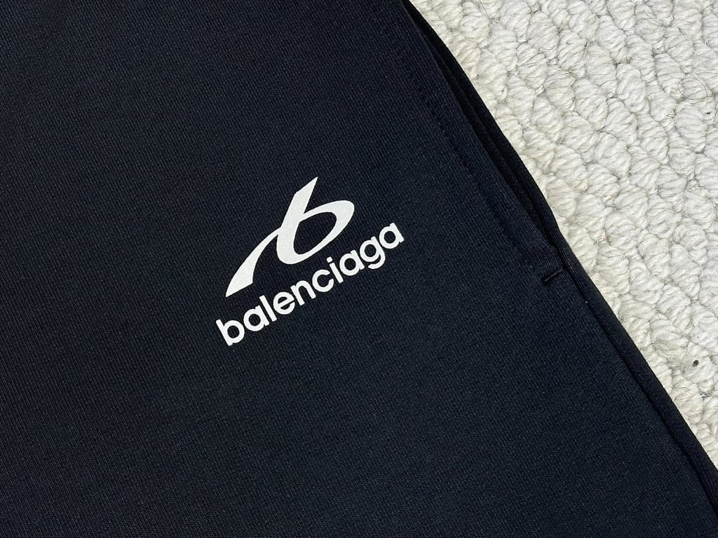 Balenciaga Logo Sweat Shorts Black - 8