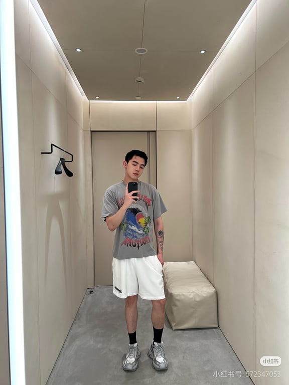 Balenciaga Tape Logo Shorts Black - 3