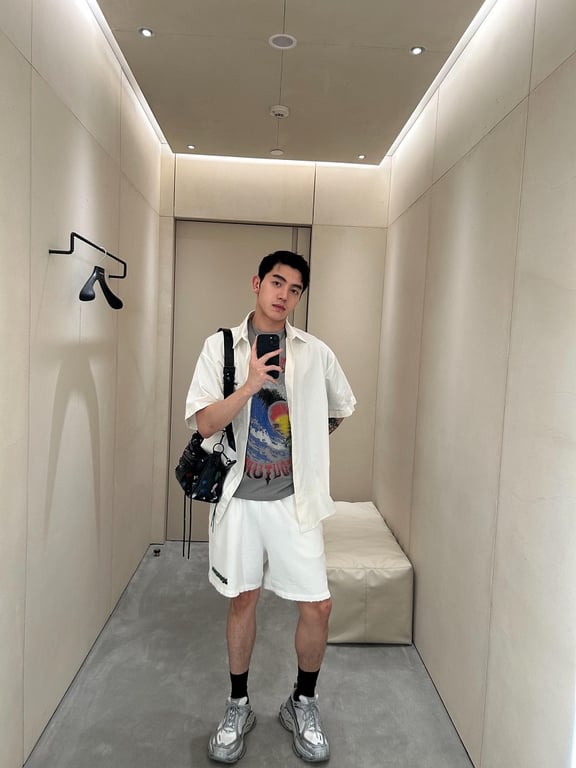 Balenciaga Tape Logo Shorts Black - 4