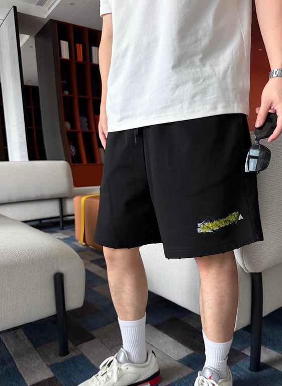 Balenciaga Tape Logo Shorts Black - 6