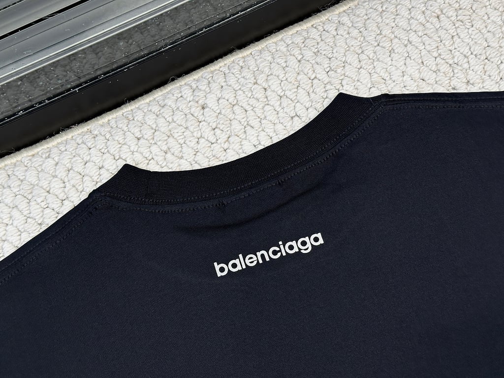 Balenciaga 326105-5L Sporty Logo T-Shirt Black - 11