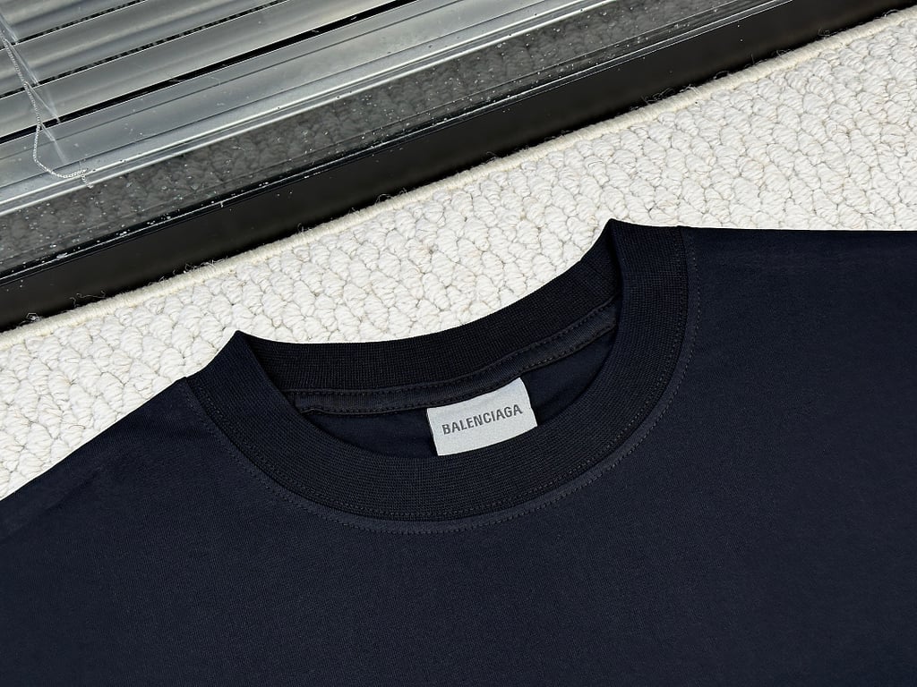 Balenciaga 326105-5L Sporty Logo T-Shirt Black - 6