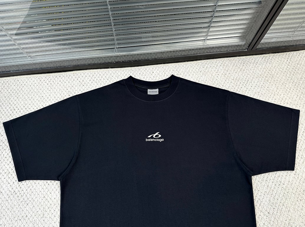 Balenciaga 326105-5L Sporty Logo T-Shirt Black - 7