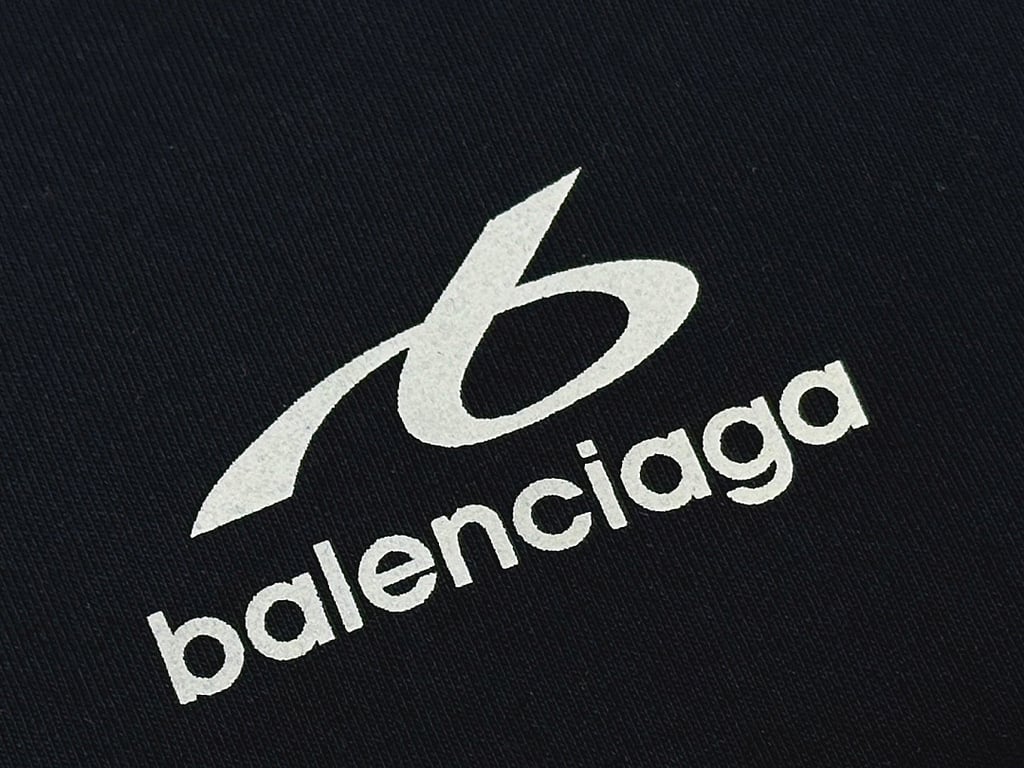 Balenciaga 326105-5L Sporty Logo T-Shirt Black - 8