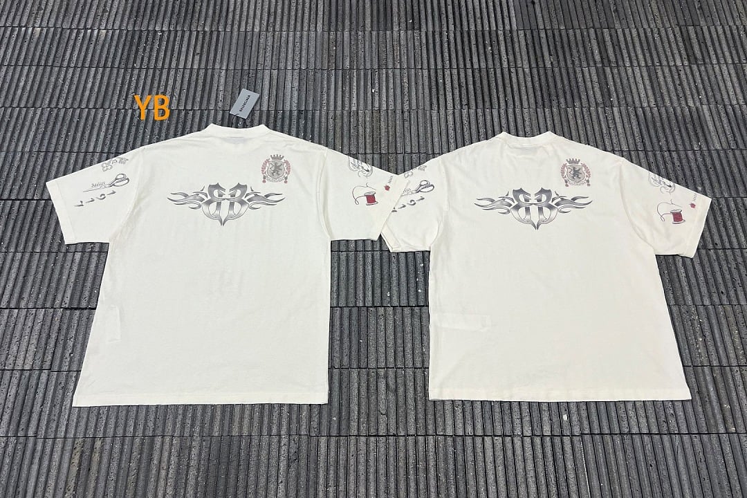 Balenciaga Tattoo Graphic T-Shirt Cream - 6