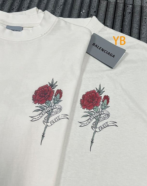Balenciaga Tattoo Graphic T-Shirt Cream - 9