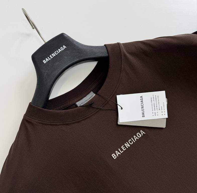 Balenciaga Logo T-Shirt Brown - 11