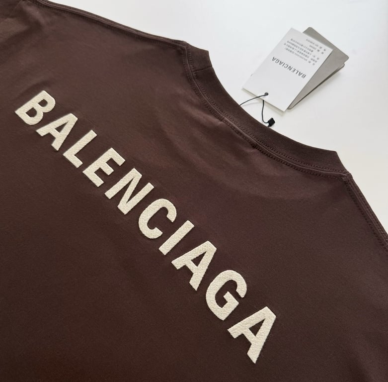 Balenciaga Logo T-Shirt Brown - 12