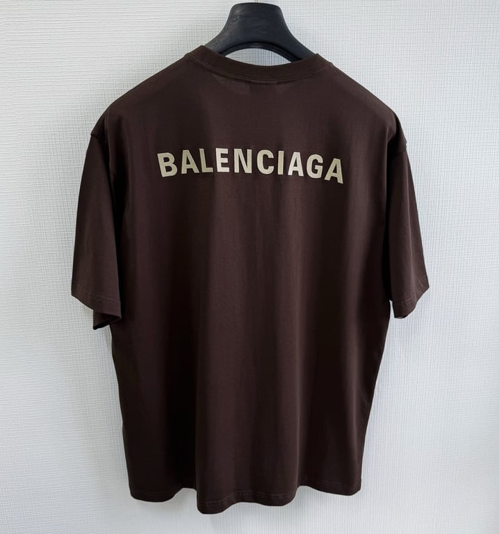 Balenciaga Logo T-Shirt Brown - 6