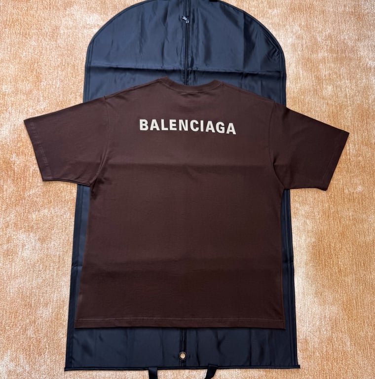 Balenciaga Logo T-Shirt Brown - 8
