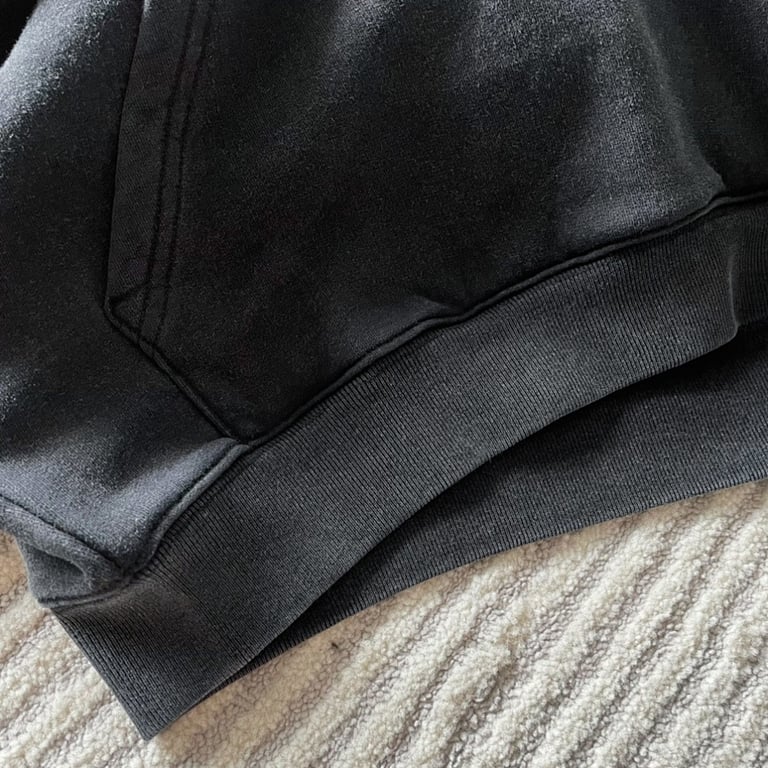 Balenciaga Washed Black Embroidered Hoodie - 8