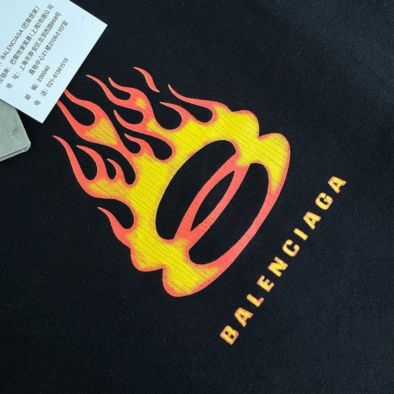 Balenciaga Flame Graphic Long Sleeve Black - 6