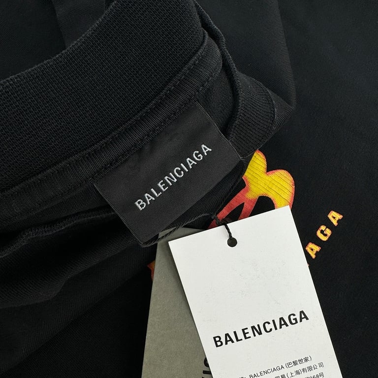Balenciaga Flame Graphic Long Sleeve Black - 7