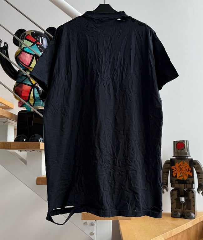 Balenciaga Planet Earth Distressed T-Shirt Black - 18