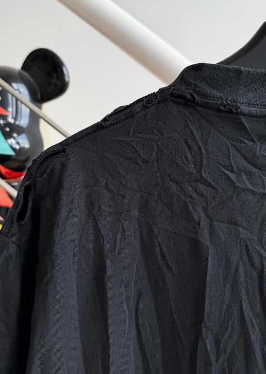 Balenciaga Planet Earth Distressed T-Shirt Black - 6