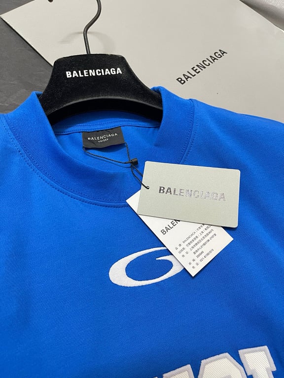 Balenciaga 01 Graphic T-Shirt Blue - 6
