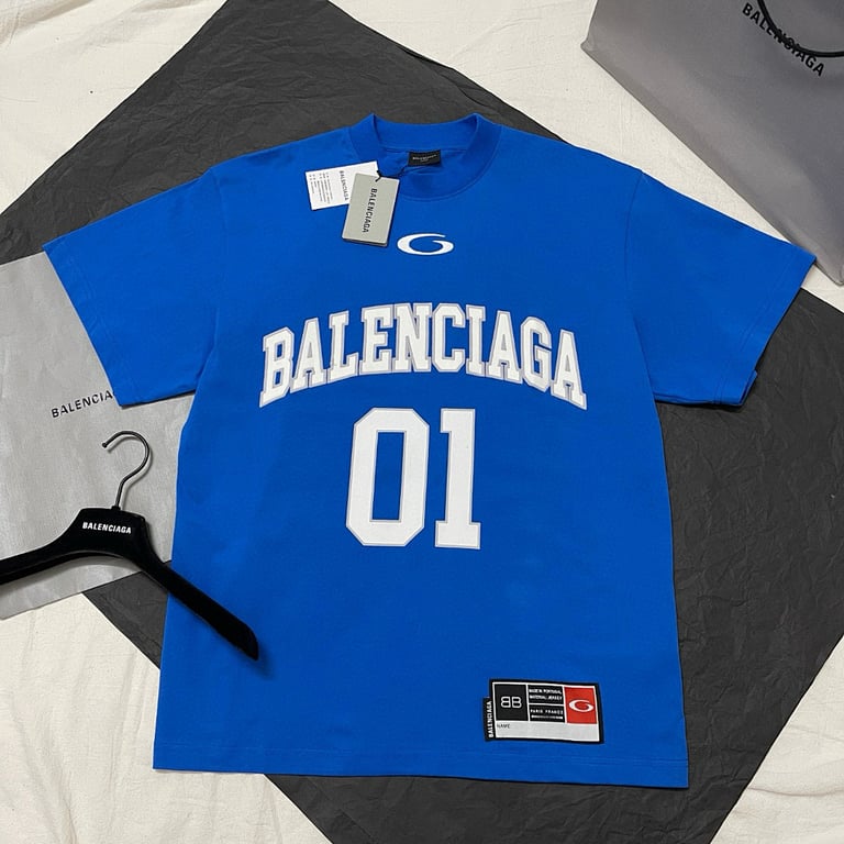 Balenciaga 01 Graphic T-Shirt Blue - 9