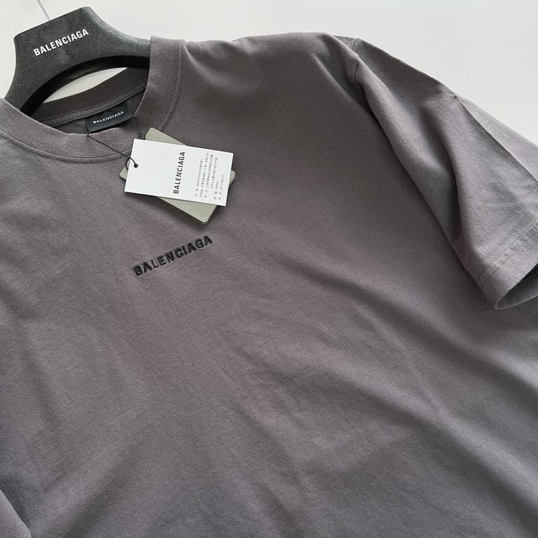 Balenciaga Embroidered Logo T-Shirt Grey - 11