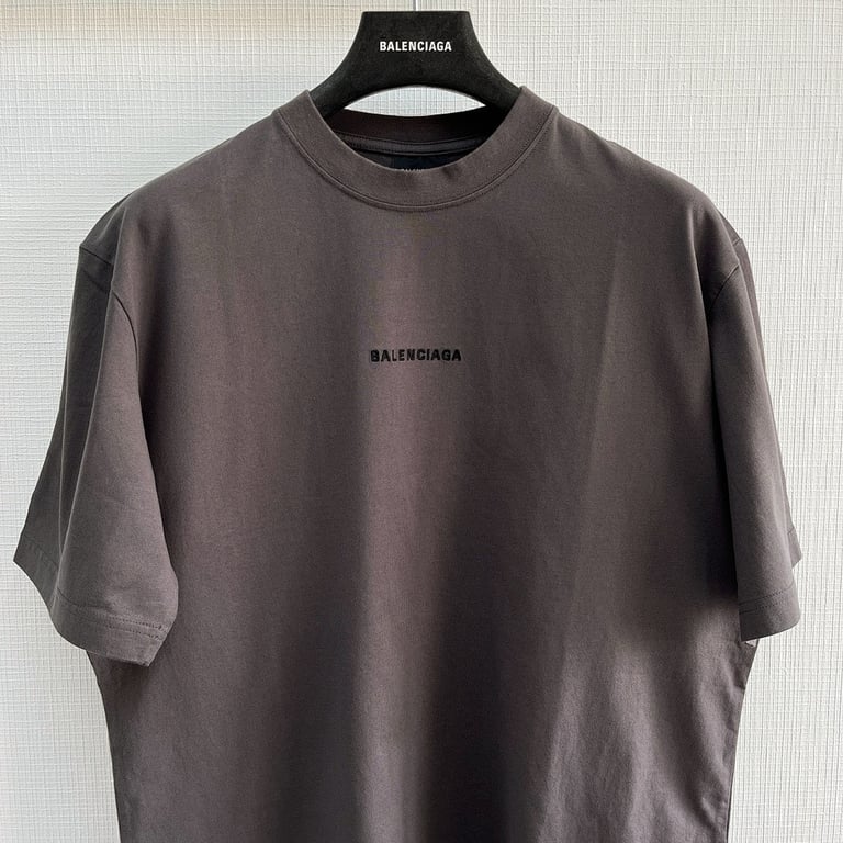 Balenciaga Embroidered Logo T-Shirt Grey - 13