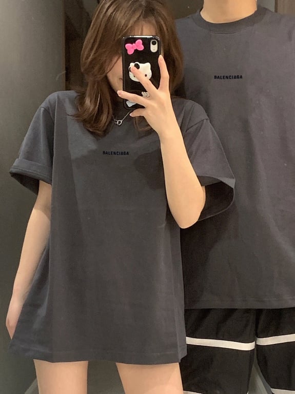 Balenciaga Embroidered Logo T-Shirt Grey - 15