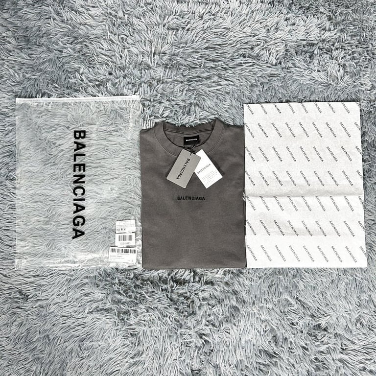Balenciaga Embroidered Logo T-Shirt Grey - 18