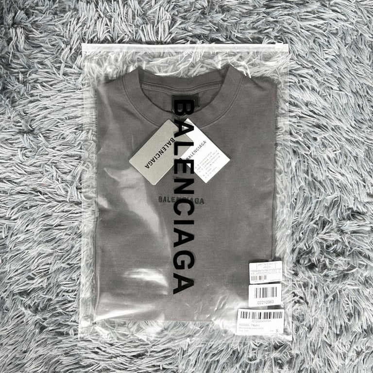 Balenciaga Embroidered Logo T-Shirt Grey - 19