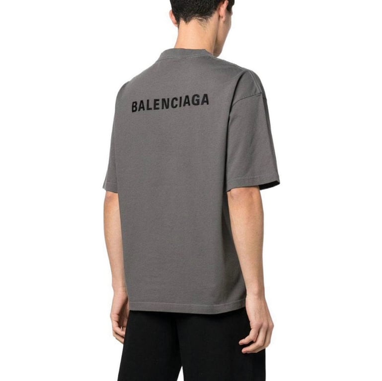 Balenciaga Embroidered Logo T-Shirt Grey - 3