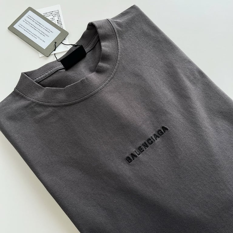 Balenciaga Embroidered Logo T-Shirt Grey - 9