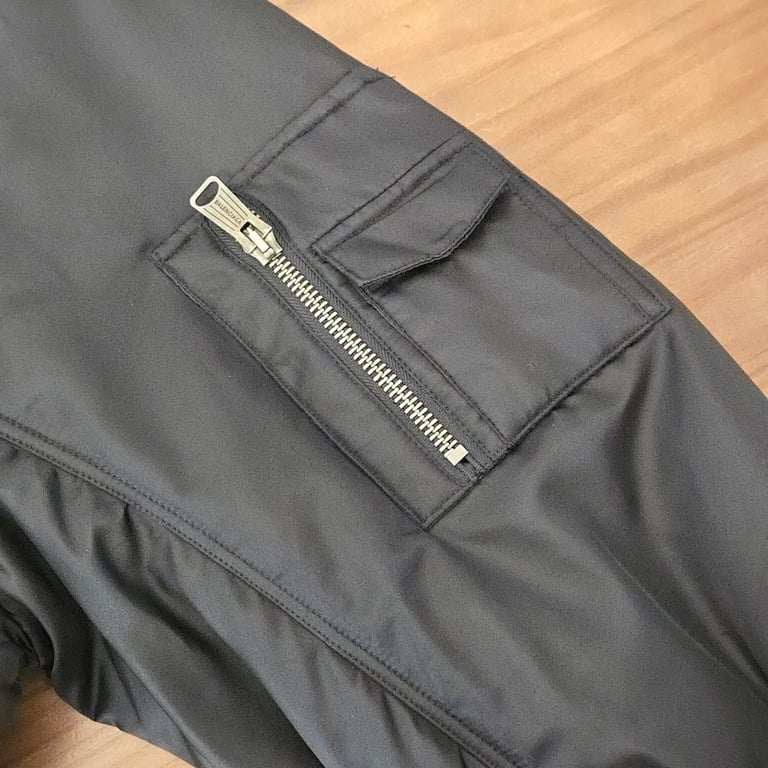 Balenciaga Layered Hoodie Bomber Jacket Black - 5