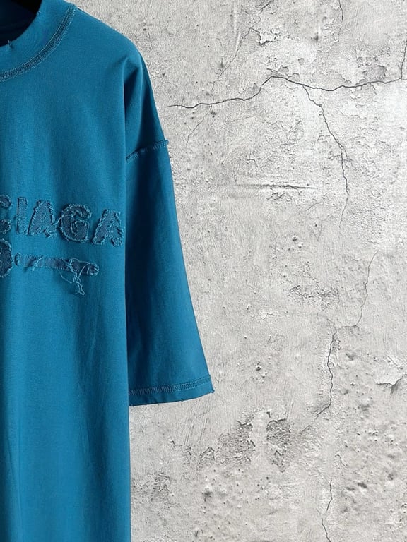 Balenciaga Distressed Logo Tee Olive - 13