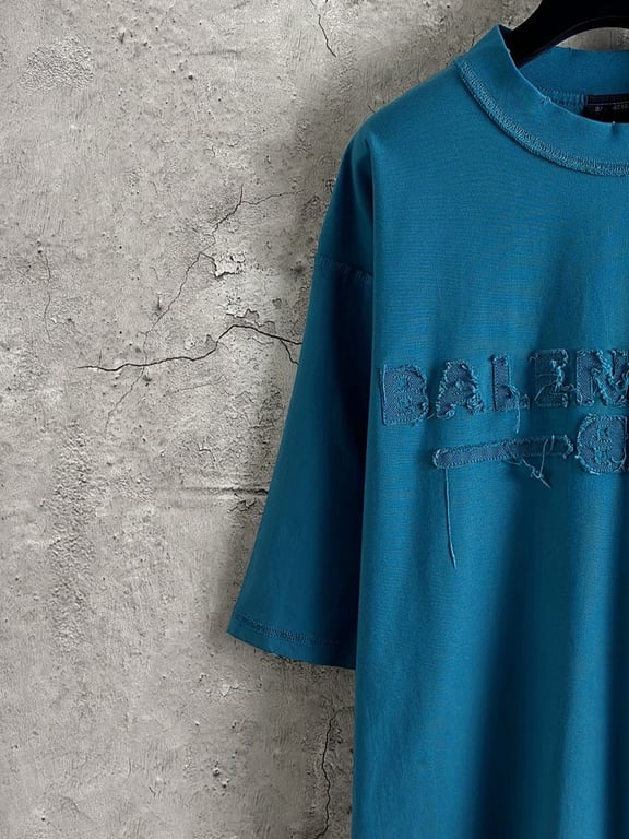 Balenciaga Distressed Logo Tee Olive - 14