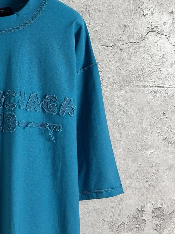 Balenciaga Distressed Logo Tee Olive - 15
