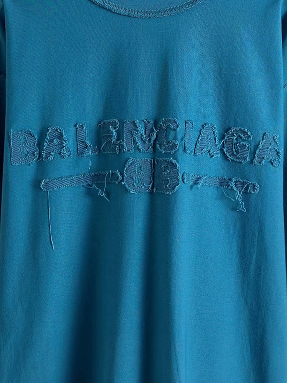 Balenciaga Distressed Logo Tee Olive - 16