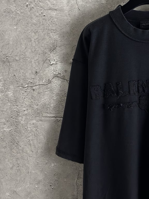Balenciaga Distressed Logo Tee Olive - 21