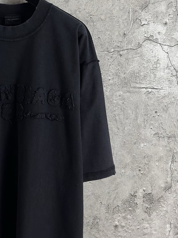 Balenciaga Distressed Logo Tee Olive - 22