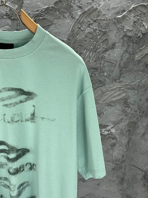 Balenciaga Blurred Logo Distressed T-Shirt Mint - 4