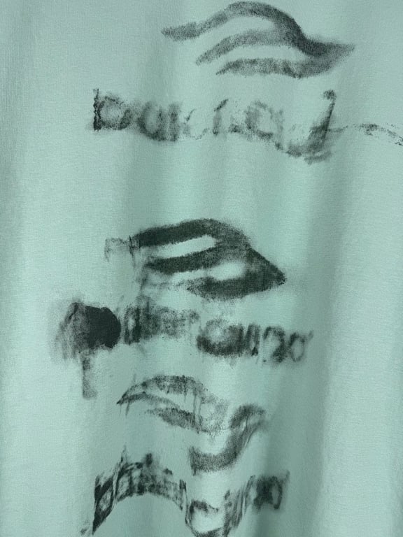 Balenciaga Blurred Logo Distressed T-Shirt Mint - 7
