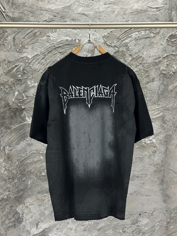 Balenciaga Eiffel Tower Metal Logo T-Shirt Black - 3