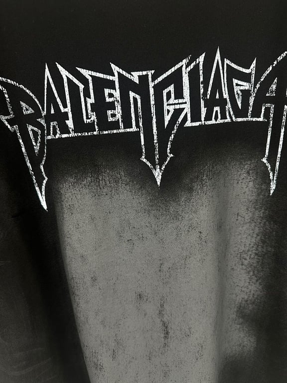 Balenciaga Eiffel Tower Metal Logo T-Shirt Black - 9