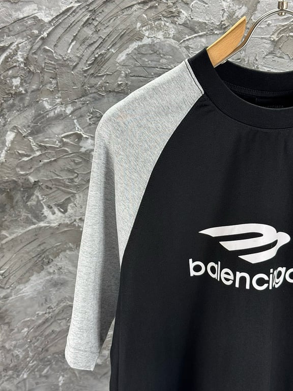 Balenciaga Raglan Logo T-Shirt Black/Grey - 4