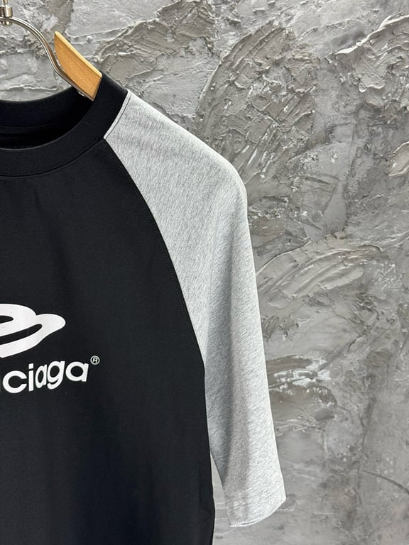 Balenciaga Raglan Logo T-Shirt Black/Grey - 5