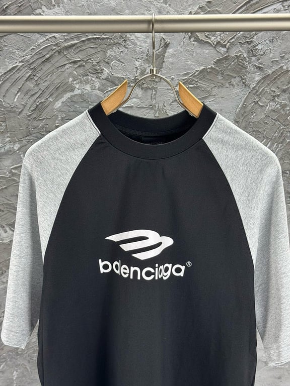 Balenciaga Raglan Logo T-Shirt Black/Grey - 6