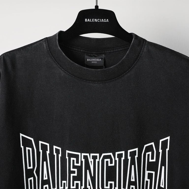 Balenciaga Paris Varsity Graphic Tee Black - 5